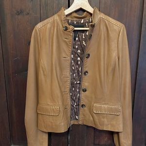 BCBG brown leather jacket